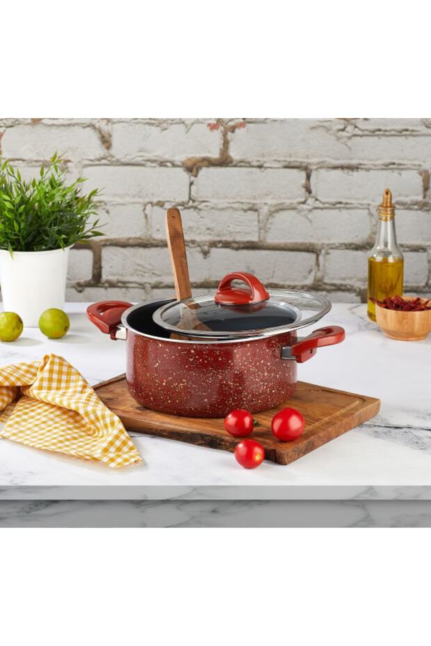 Tile Teflon Deep Pot 24 Cm