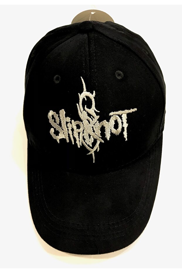 قبعة سوداء للجنسين مع تطريز نص Slipknot