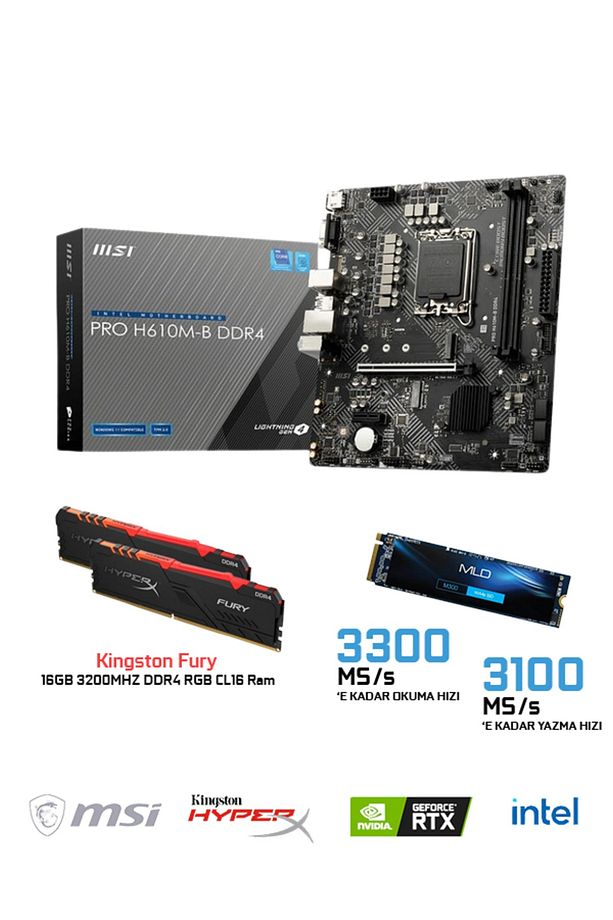 Intel Core I7 13700f / 16gb Ddr4 / 1 Tb 3300-3100 Mb /s M2 Ssd / Rtx 4070ti Gamıng Masaüstü Pc - 3