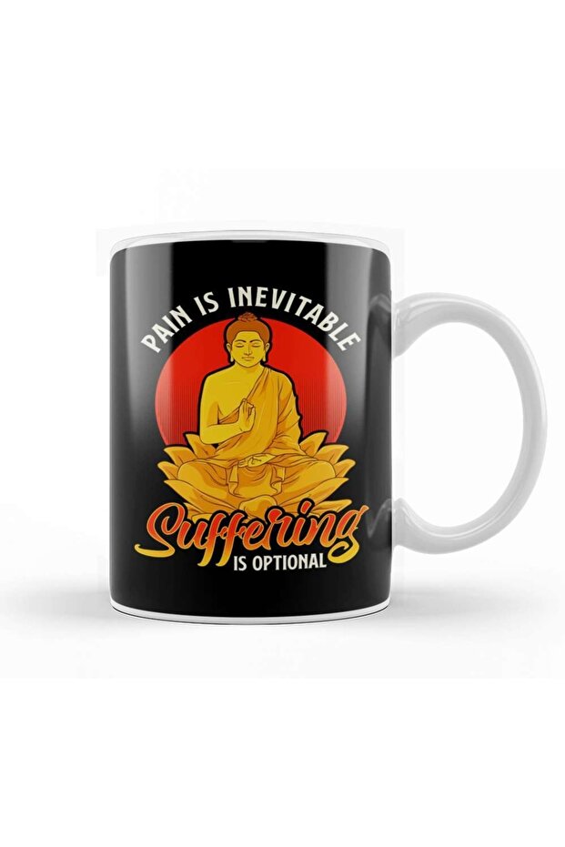 Pain Is Inevitable Suffering Is Optional Stoicism Mug Cup Porcelain