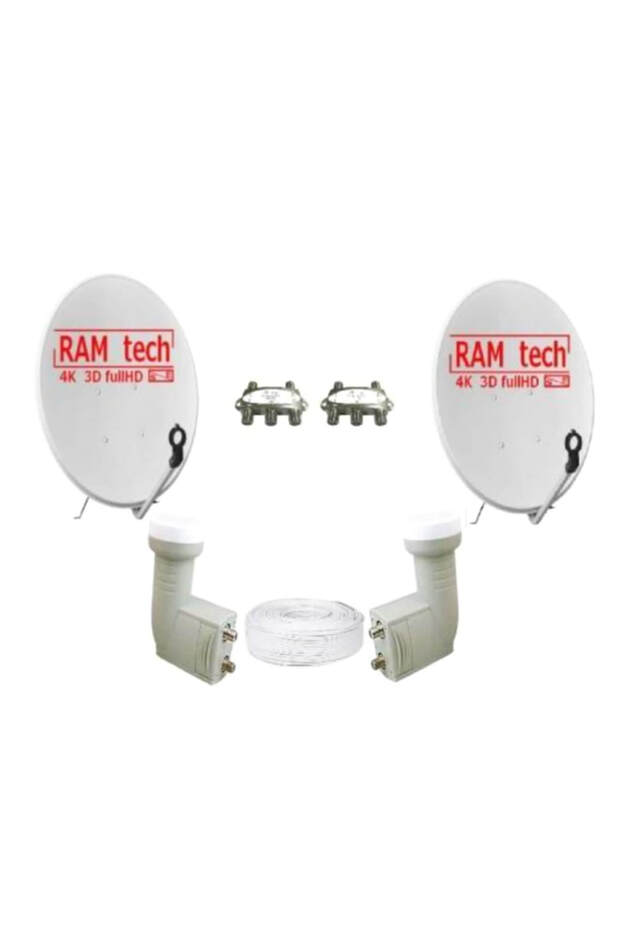Çift Çanak Komple Takım Anten Seti 2'li Lnb - 1