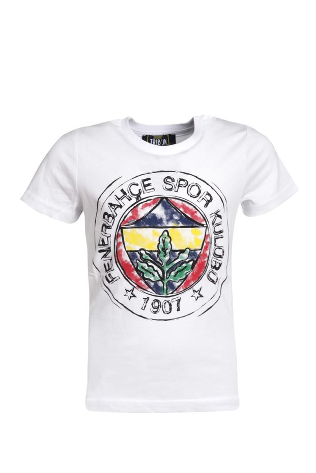 Fenerbahçe White Children's Tribune Water Color Logo T-Shirt TK010C9Y14