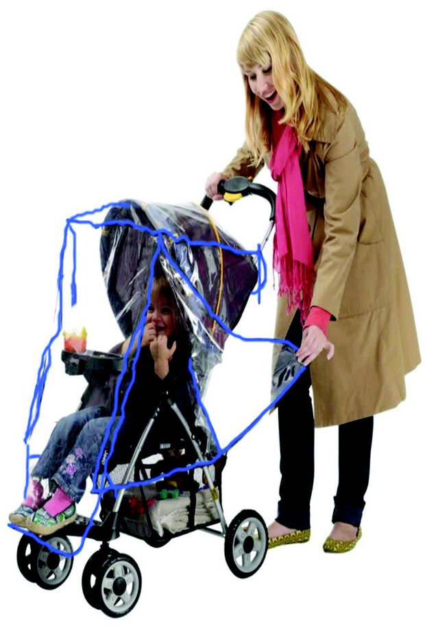 عربة أطفال معطف واق من المطر - 1