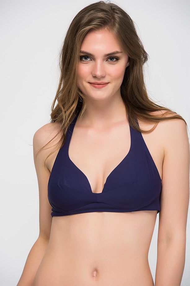 Kadın Koyu Mor Balkon Model Bikini Üstü CBAD102B15 - 1