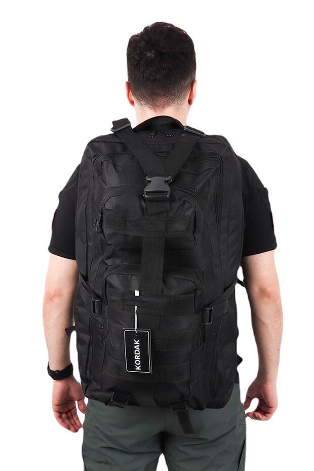 Outdoor 65 Lt Black Camping Mountaineer Vacation Backpack - Black Bag