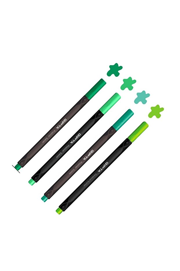 مجموعة الألوان الخضراء Fineliner 0.4 مثلث