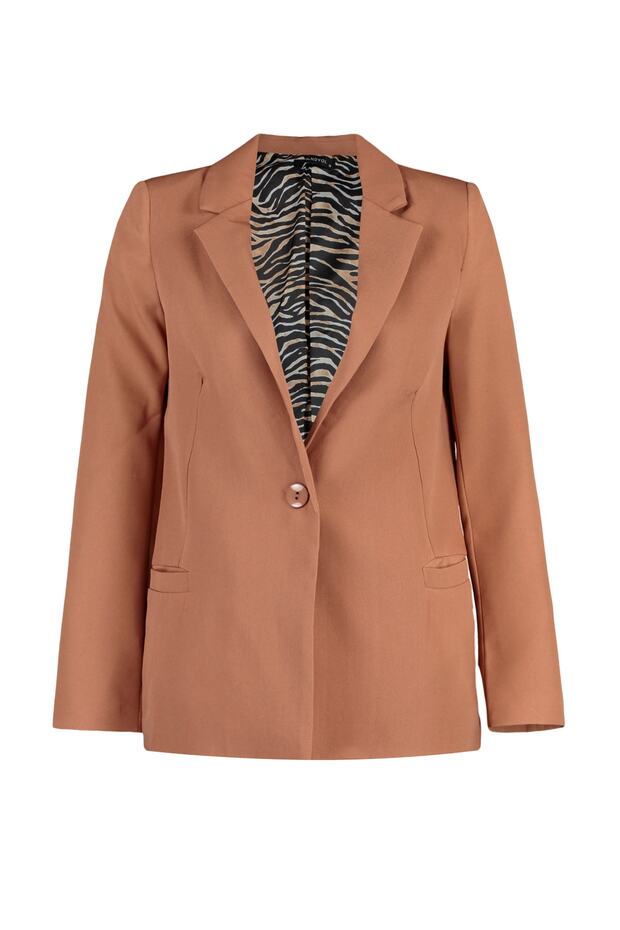 Camel Regular Astar Detaylı Dokuma Blazer Ceket TWOAW20CE0316 - 8
