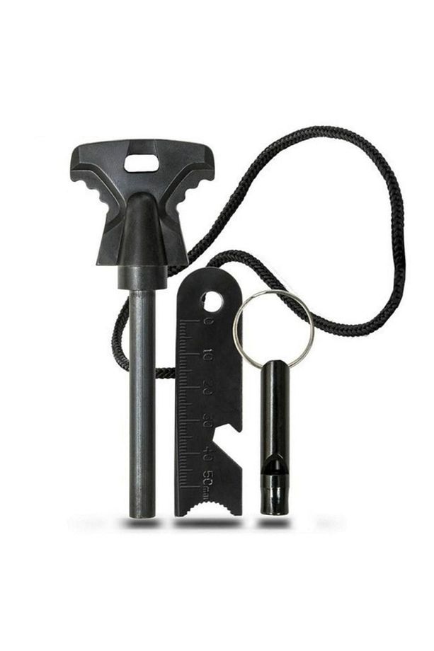 Magnezyum Çubuğu Ateş Başlatıcı Kamp Çakmaktaşı Kit 3 In 1 - 1
