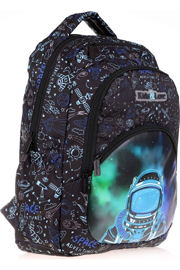 Kids&love Boy Black Astronaut Primary School School Backpack