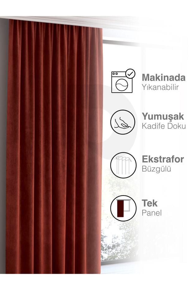 Home Daily Series Tarçın Rengi Ada Fon Perde - 4