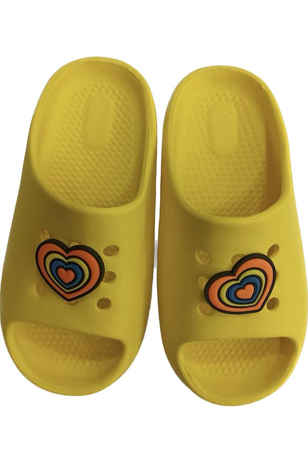 Moda Kız Çocuk Sarı Havuz Taban Yezy Slide Terlik - 1