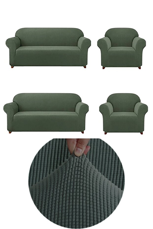 Lycra Sofa - Sofa, Sofa Bed Cover, Elastic 3+3+1+1 Cover, Pitikare Pattern