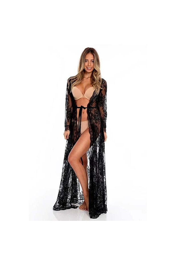 Minella Long Lace Dressing Gown