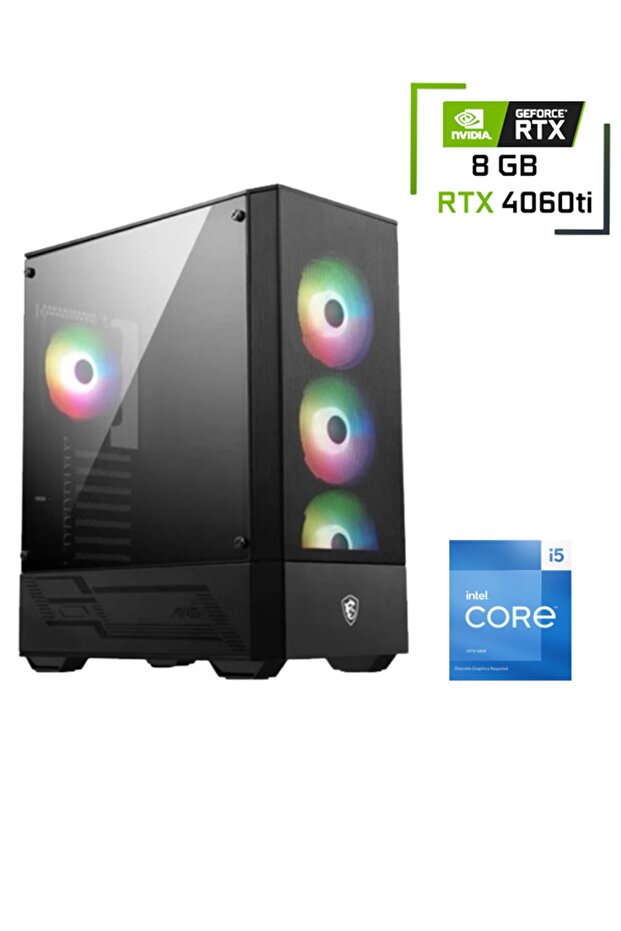 Intel Core I5 13400f / 16gb Ddr4 / 1 Tb 3300-3100 Mb /s M2 Ssd / Rtx 4060ti Oyuncu Masaüstü Pc - 1