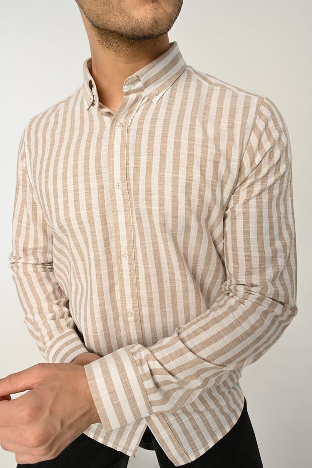 Striped Linen Men's Shirt