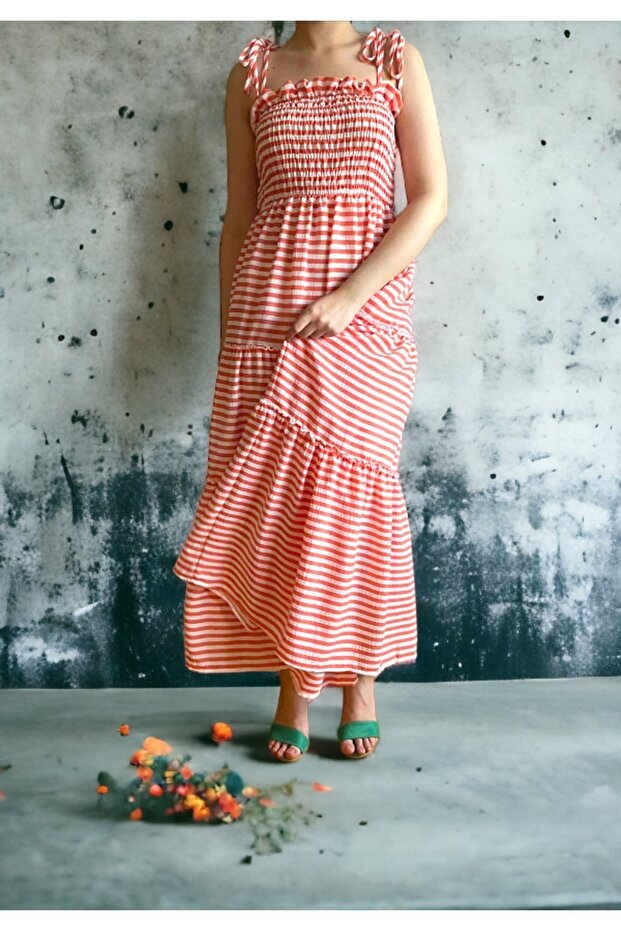 Cotton Katlı Elbise - 8