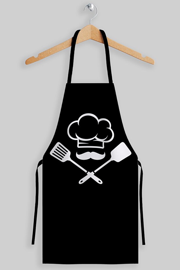 Ays Home Large Size Men's Black Chef Apron (65 Cm X85 Cm)