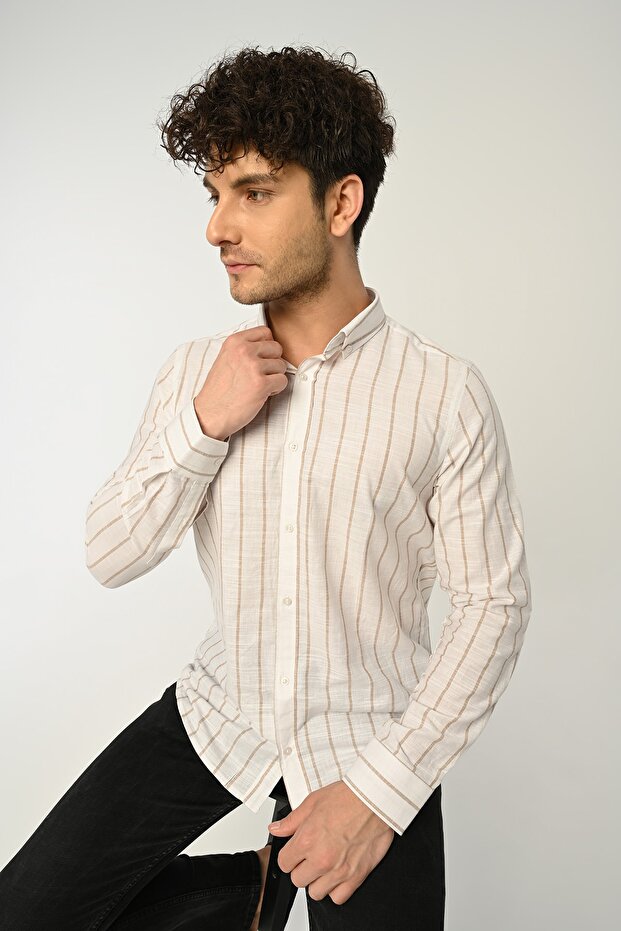 Striped Slim Fit Men's Shirt