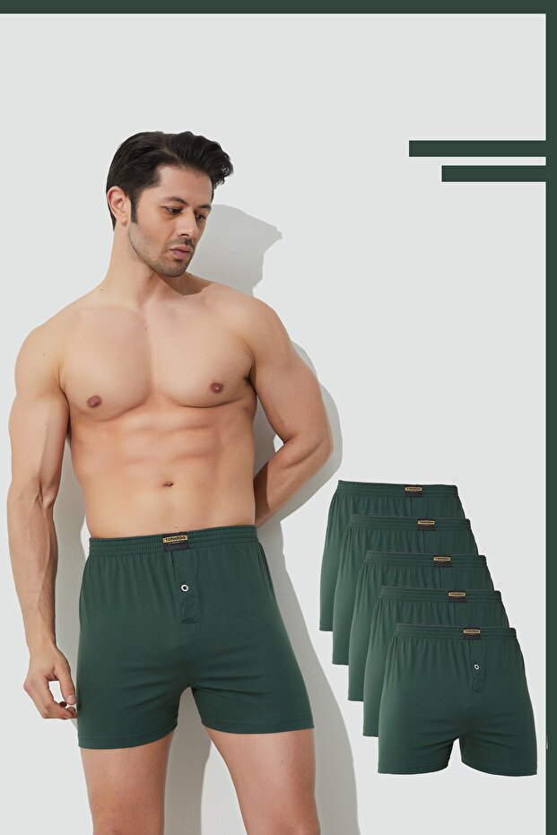 Men's Towel Waist Combed Cotton Boxers Comfortable Cut Pack of 5