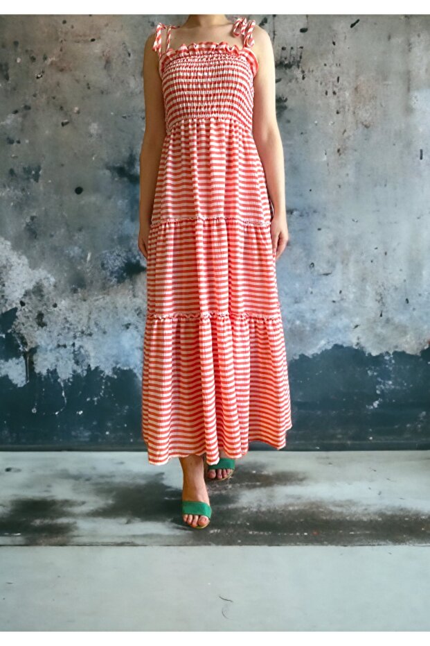 Cotton Katlı Elbise - 2