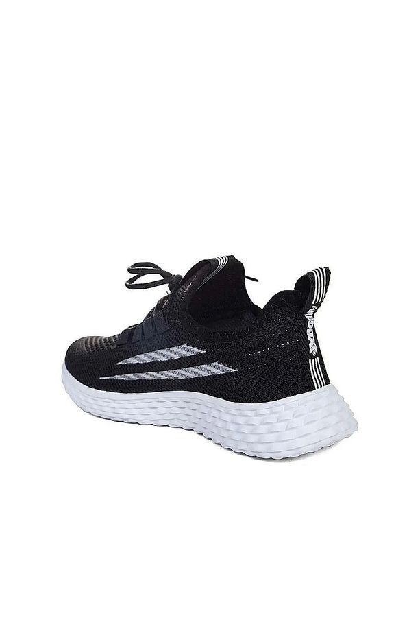 Rahat, Hafif, Ortopedik, Yazlık, Bağcıksız, Fileli Sneaker Siyah Ayakkabı - 3
