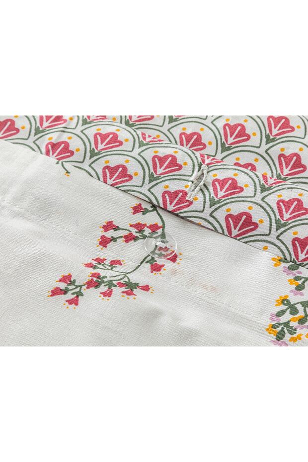 Spring Branch Pamuk Çift Kişilik Nevresim Takımı 200x220 Cm Koyu Pembe - 5