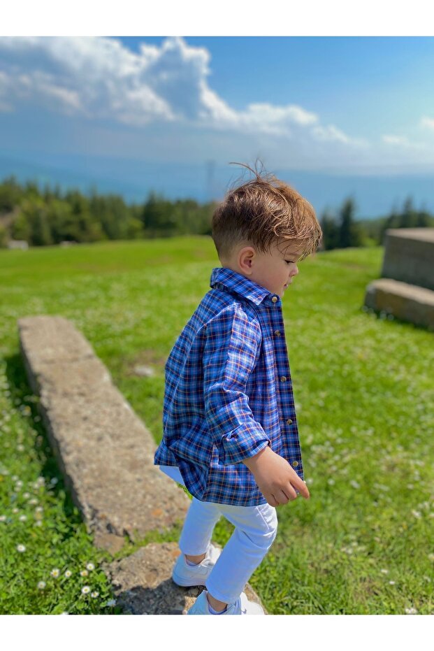 Cotton Plaid Striped Shirt