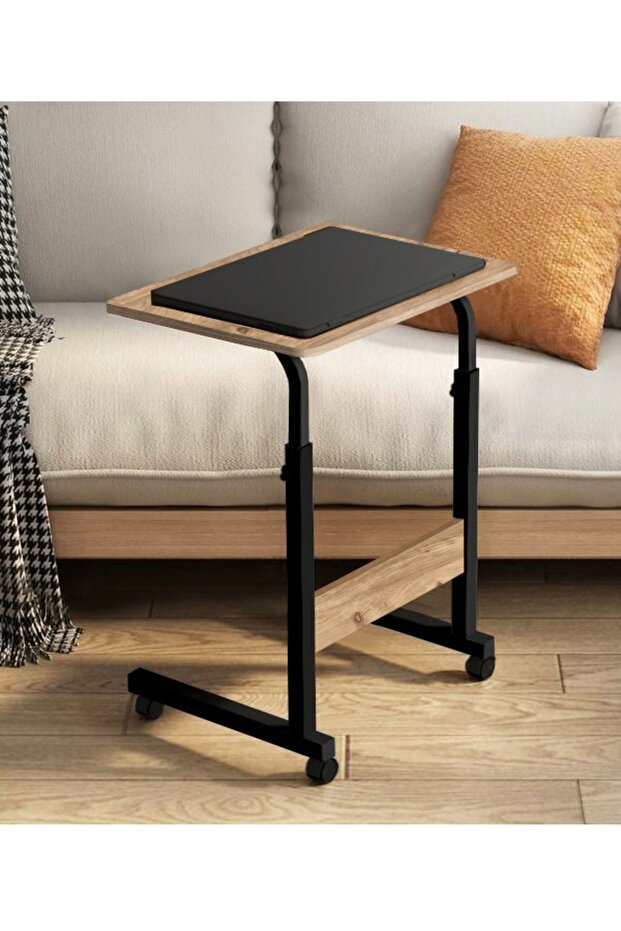 Height Adjustable Laptop / Notebook and Tablet Stand - Atlantic Pine (with Wheels) 45X40