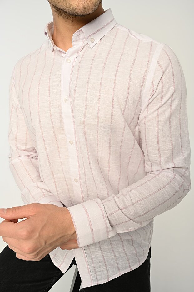Striped Slim Fit Men's Shirt