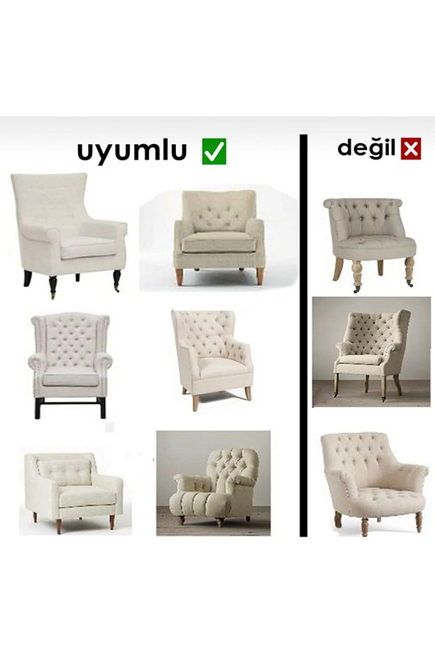 Jakarli Tekli Koltuk Örtüsü Berjer Koltuk Kılıfı - 5