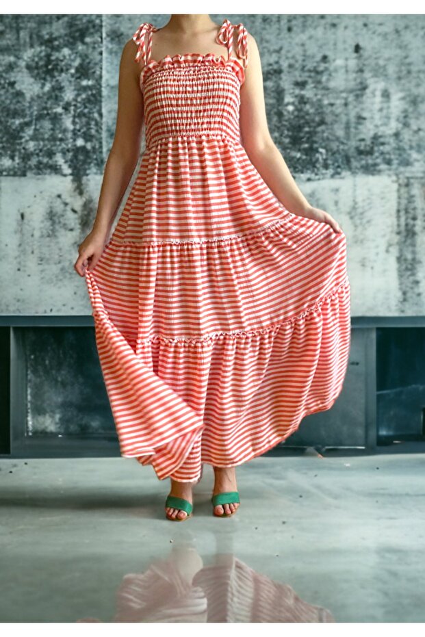 Cotton Katlı Elbise - 1