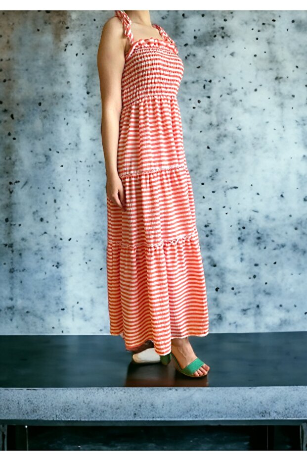 Cotton Katlı Elbise - 3