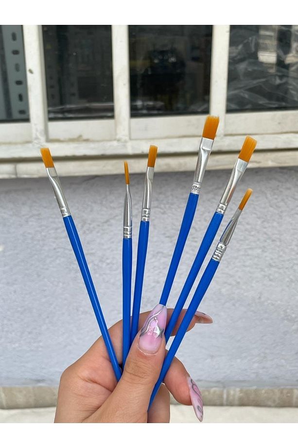 Mini Resim Ve Boyama Fırçası 6'lı Set - 1