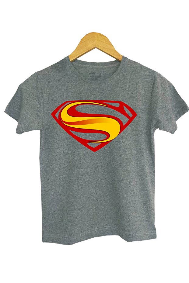 Children's Short Sleeve Knitted T-Shirt Superman Digital Printed