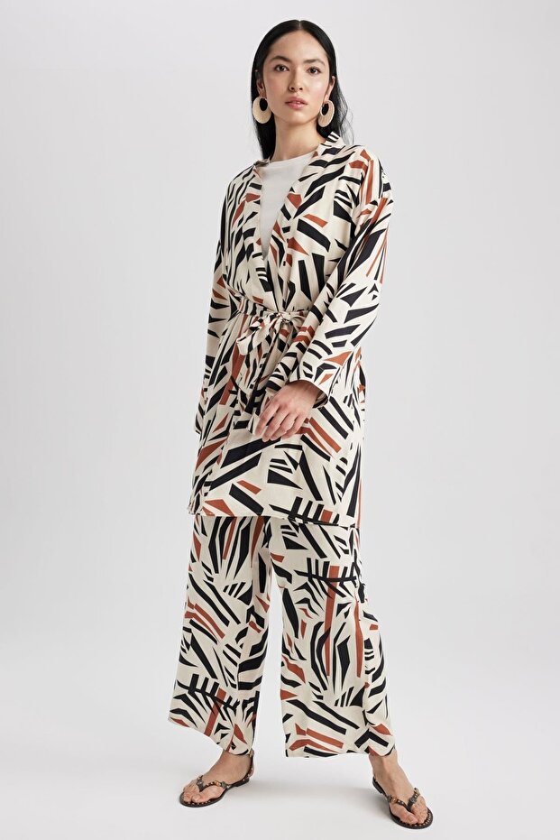 Palazzo Printed Linen Blended Trousers Z6857az23sm