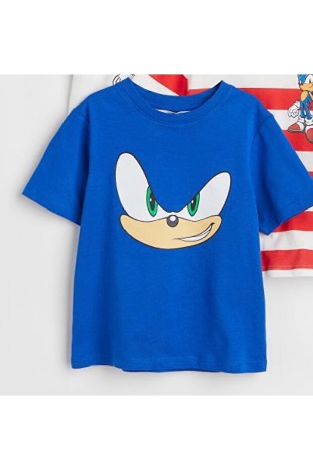 Kids Blue Sonic Big Eye Printed Oversize Children's T-shirt