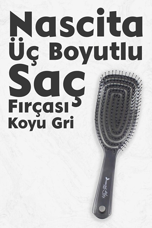 Three Dimensional Hair Brush Dark Gray