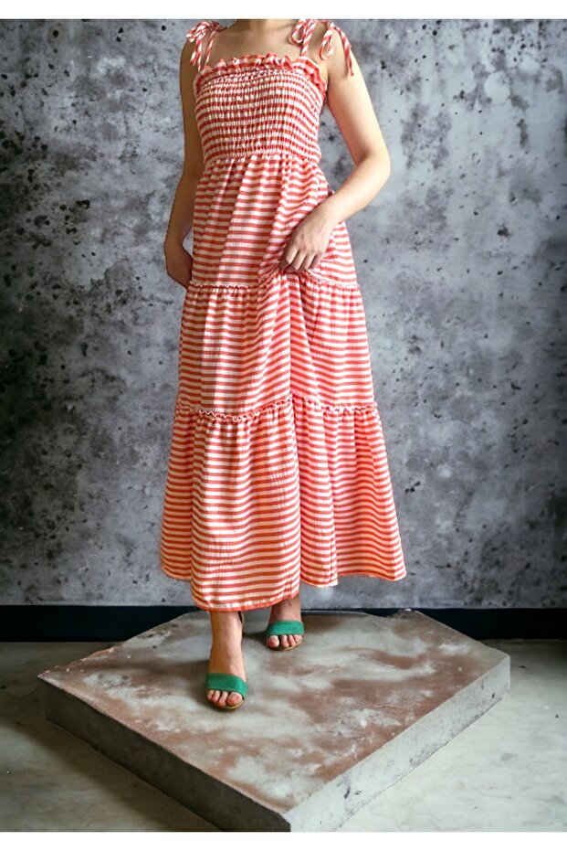 Cotton Katlı Elbise - 6