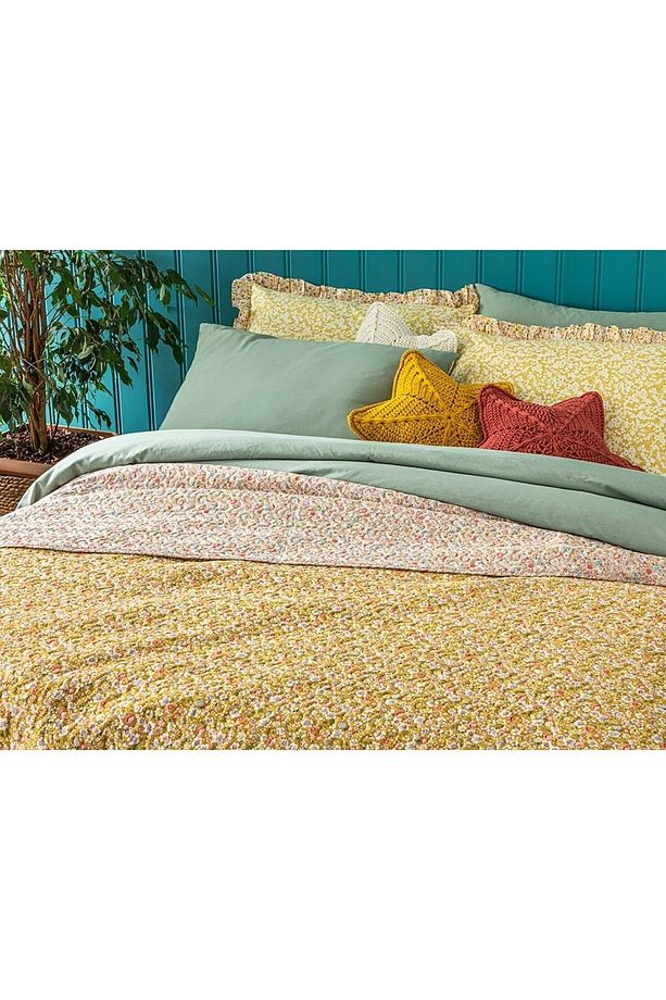 Blooming Summer Tek Kişilik Çok Amaçlı Örtü 160x220 cm Sarı - 3