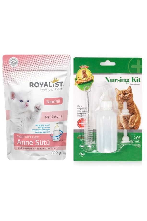 Kedi Süt Tozu 200 Gr + Biberon Seti 60 Ml Yeni Doğan Bakım Seti - 1