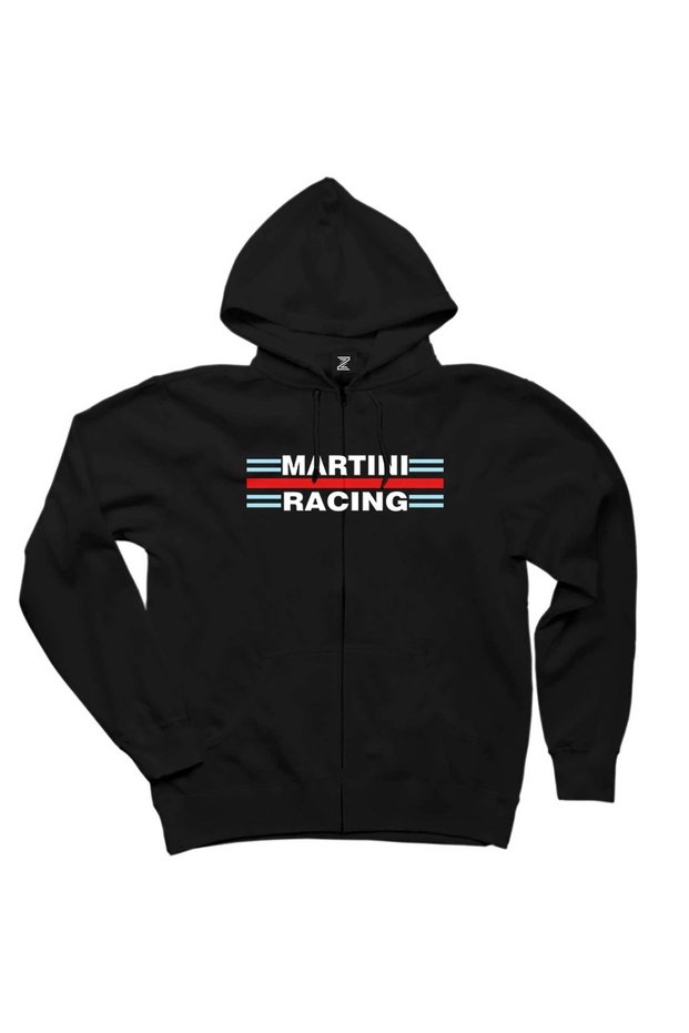 Martini Racing Black Zipper Hooded Sweatshirt