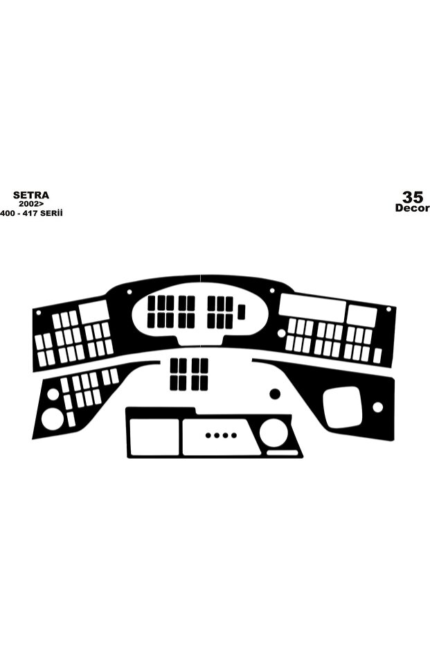 Meriç ® Setra S 417 Hdh Front Torpedo Trim Glossy Black 35 Pieces 2002-›
