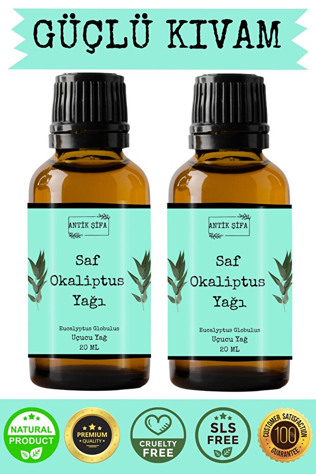 100% Pure Eucalyptus Essential Oil - 2x20 Ml (Not Diluted)