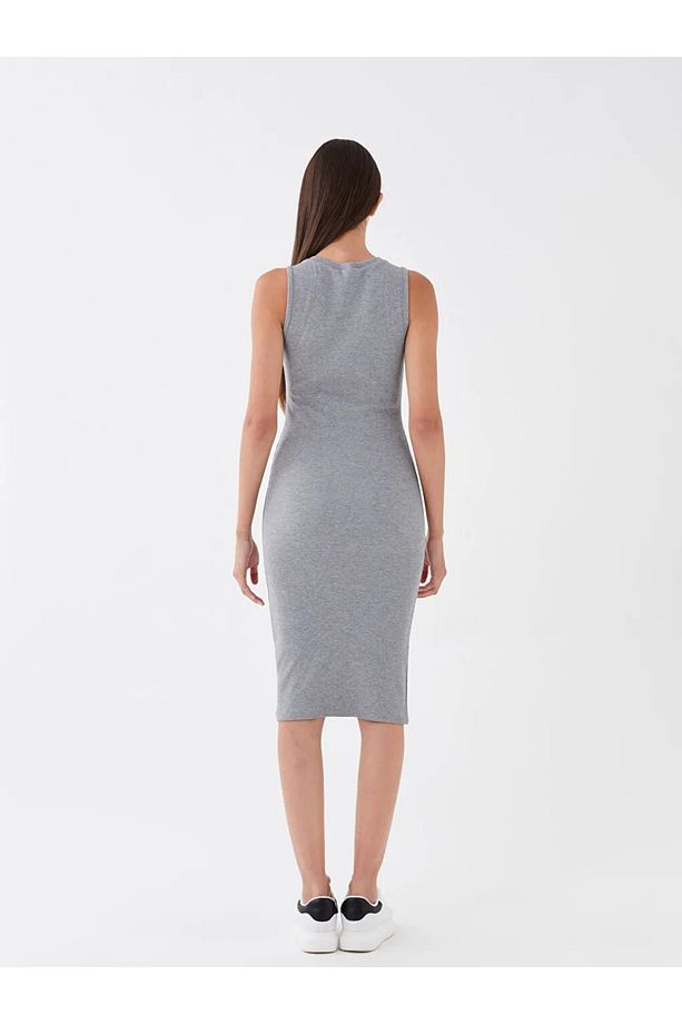 Lcw Casual Bisiklet Yaka Pencere Detaylı Kadın Elbise - 5