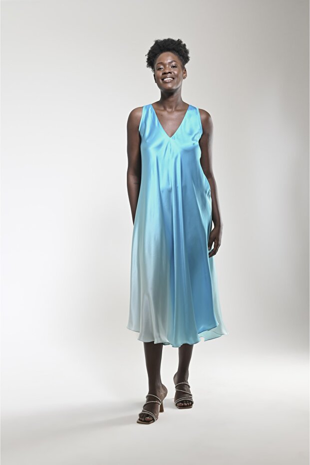 Rochie din mătase Efil Gradient - 4