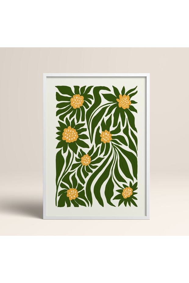 Black Wooden Framed Painting Framed Poster Artistic Modern Wall Decor (Flower205-Black-30X40)
