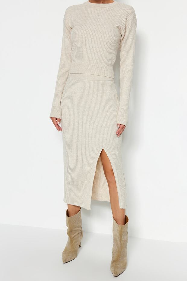 Taş Crop Triko Alt-Üst Takım TWOAW23AU00240 - 3