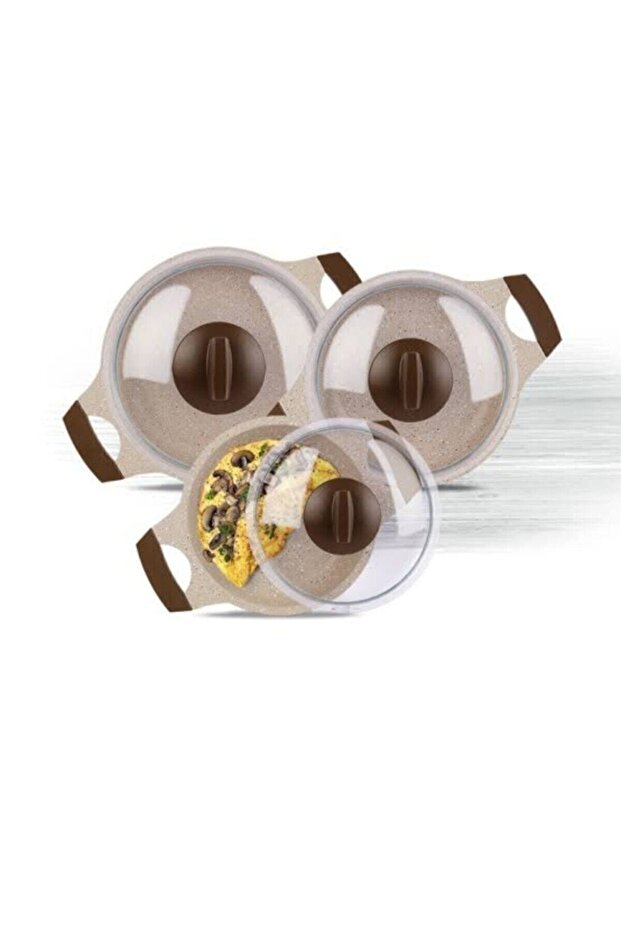 Granit 3'lü Sahan Seti Vizon - 1