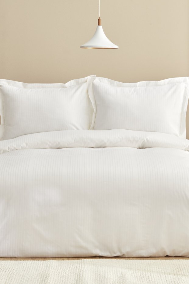 Uniq 100% Cotton Double Satin Duvet Cover Set White