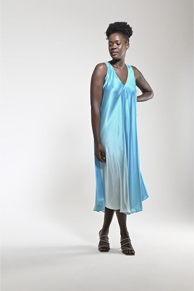 Rochie din mătase Efil Gradient - 2